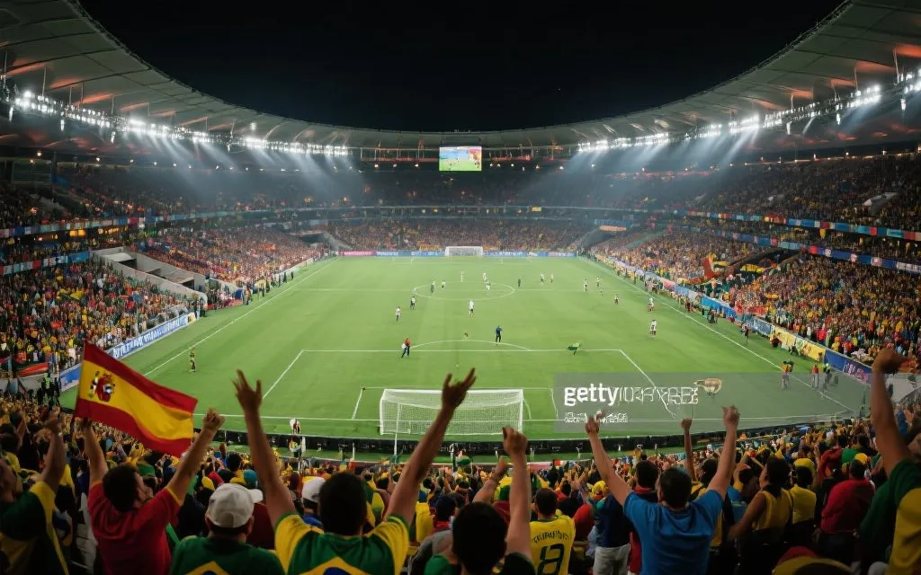 荣耀的边界线：西班牙与巴西决赛巅峰，世界为足球沸腾